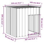 vidaXL Casă câine & acoperiș gri deschis 110x103x109 oțel galvanizat vidaXL Casă câine & acoperiș gri deschis 110x103x109 oțel galvanizat