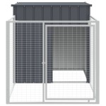 vidaXL Cușcă câine cu țarc antracit 110x201x110 cm oțel galvanizat vidaXL Cușcă câine cu țarc antracit 110x201x110 cm oțel galvanizat