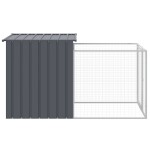 vidaXL Cușcă câine cu țarc antracit 110x201x110 cm oțel galvanizat vidaXL Cușcă câine cu țarc antracit 110x201x110 cm oțel galvanizat