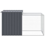 vidaXL Coteț de pui cu incintă antracit 110x201x110 cm oțel galvanizat vidaXL Coteț de pui cu incintă antracit 110x201x110 cm oțel galvanizat