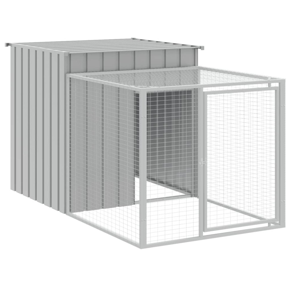 vidaXL Coteț pui cu incintă gri deschis 110x201x110 cm oțel galvanizat