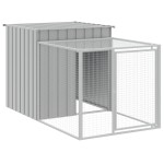 vidaXL Coteț pui cu incintă gri deschis 110x201x110 cm oțel galvanizat vidaXL Coteț pui cu incintă gri deschis 110x201x110 cm oțel galvanizat