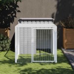 vidaXL Coteț pui cu incintă gri deschis 110x201x110 cm oțel galvanizat vidaXL Coteț pui cu incintă gri deschis 110x201x110 cm oțel galvanizat