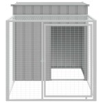 vidaXL Coteț pui cu incintă gri deschis 110x201x110 cm oțel galvanizat vidaXL Coteț pui cu incintă gri deschis 110x201x110 cm oțel galvanizat