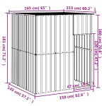vidaXL Cușcă câine cu acoperiș antracit 165x153x181 cm oțel galvanizat vidaXL Cușcă câine cu acoperiș antracit 165x153x181 cm oțel galvanizat