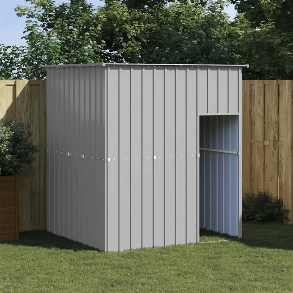 vidaXL Cușcă câine acoperiș gri deschis 165x153x181 cm oțel galvanizat