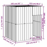 vidaXL Cușcă câine acoperiș gri deschis 165x153x181 cm oțel galvanizat vidaXL Cușcă câine acoperiș gri deschis 165x153x181 cm oțel galvanizat