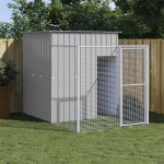 vidaXL Cușcă de câine & țarc gri deschis 165x251x181cm oțel galvanizat vidaXL Cușcă de câine & țarc gri deschis 165x251x181cm oțel galvanizat
