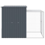 vidaXL Coteț de pui cu incintă antracit 165x251x181 cm oțel galvanizat vidaXL Coteț de pui cu incintă antracit 165x251x181 cm oțel galvanizat