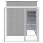 vidaXL Coteț pui cu incintă gri deschis 165x251x181 cm oțel galvanizat vidaXL Coteț pui cu incintă gri deschis 165x251x181 cm oțel galvanizat