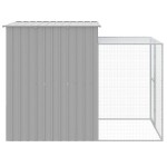 vidaXL Coteț pui cu incintă gri deschis 165x251x181 cm oțel galvanizat vidaXL Coteț pui cu incintă gri deschis 165x251x181 cm oțel galvanizat