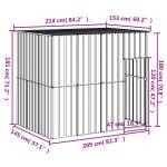 vidaXL Cușcă câine cu acoperiș antracit 214x153x181 cm oțel galvanizat vidaXL Cușcă câine cu acoperiș antracit 214x153x181 cm oțel galvanizat