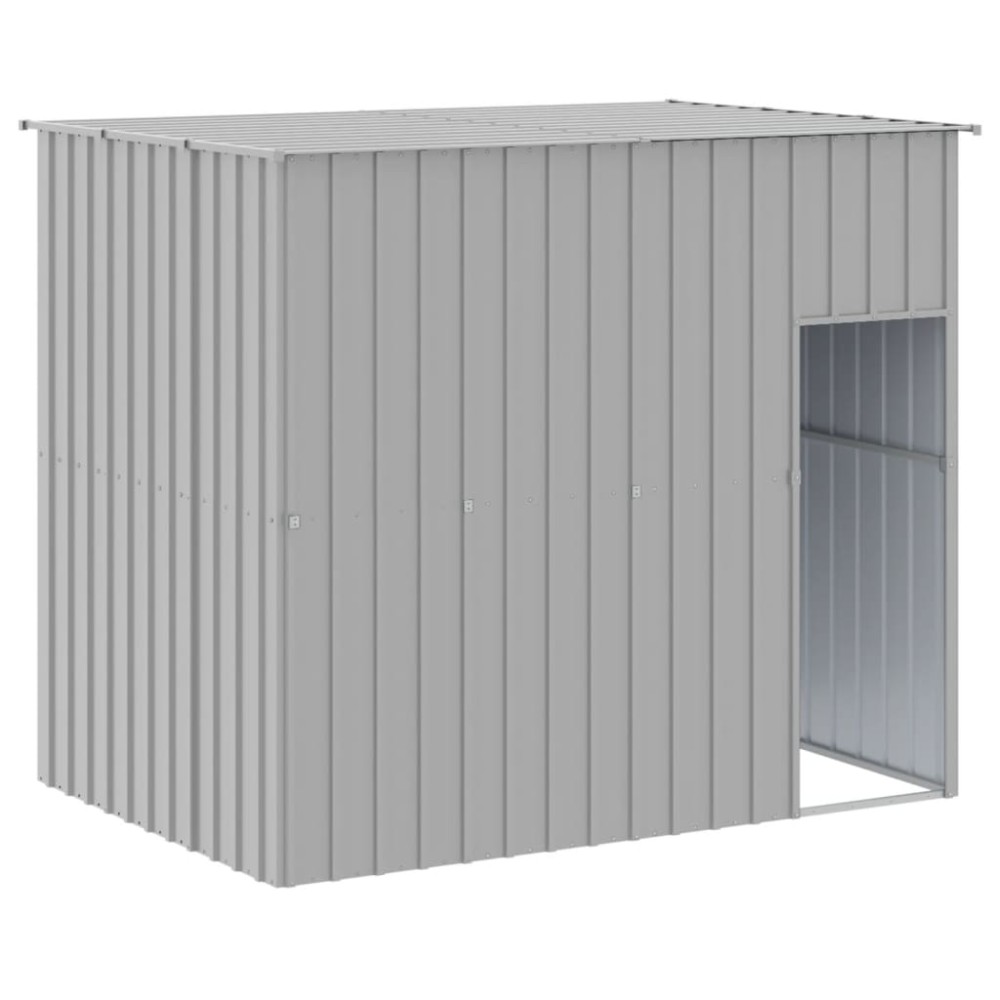 vidaXL Casă câine & acoperiș gri deschis 214x153x181cm oțel galvanizat
