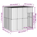 vidaXL Casă câine & acoperiș gri deschis 214x153x181cm oțel galvanizat vidaXL Casă câine & acoperiș gri deschis 214x153x181cm oțel galvanizat