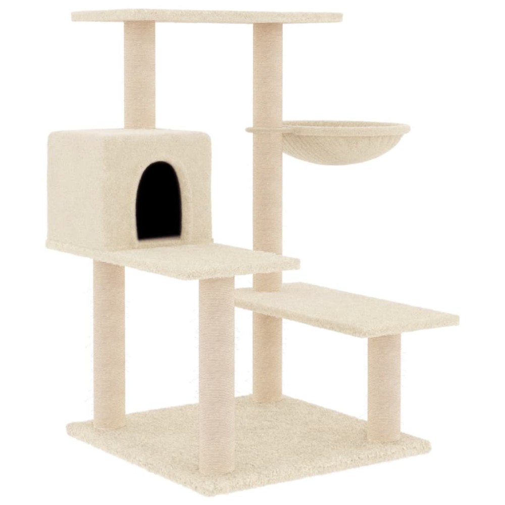 vidaXL Ansamblu de pisici cu stâlpi din funie de sisal, crem, 82,5 cm