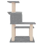 vidaXL Ansamblu pisici, stâlpi din funie sisal, gri deschis, 82,5 cm vidaXL Ansamblu pisici, stâlpi din funie sisal, gri deschis, 82,5 cm