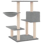 vidaXL Ansamblu pisici, stâlpi din funie sisal, gri deschis, 82,5 cm vidaXL Ansamblu pisici, stâlpi din funie sisal, gri deschis, 82,5 cm