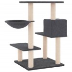 vidaXL Ansamblu pisici cu stâlpi din funie sisal, gri închis, 82,5 cm vidaXL Ansamblu pisici cu stâlpi din funie sisal, gri închis, 82,5 cm