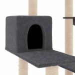 vidaXL Ansamblu pisici cu stâlpi din funie sisal, gri închis, 82,5 cm vidaXL Ansamblu pisici cu stâlpi din funie sisal, gri închis, 82,5 cm