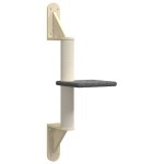 vidaXL Ansamblu pisici perete cu stâlp zgâriere, gri închis, 85,5 cm