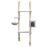 vidaXL Ansamblu pisici perete cu stâlp zgâriere, gri deschis, 180 cm vidaXL Ansamblu pisici perete cu stâlp zgâriere, gri deschis, 180 cm