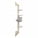 vidaXL Ansamblu pisici perete cu stâlp zgâriere, gri deschis, 180 cm vidaXL Ansamblu pisici perete cu stâlp zgâriere, gri deschis, 180 cm