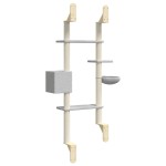 vidaXL Ansamblu pisici perete cu stâlp zgâriere, gri deschis, 180 cm vidaXL Ansamblu pisici perete cu stâlp zgâriere, gri deschis, 180 cm