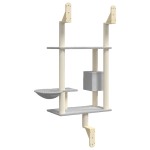 vidaXL Ansamblu pisici perete cu stâlp zgâriere, gri deschis, 153 cm vidaXL Ansamblu pisici perete cu stâlp zgâriere, gri deschis, 153 cm