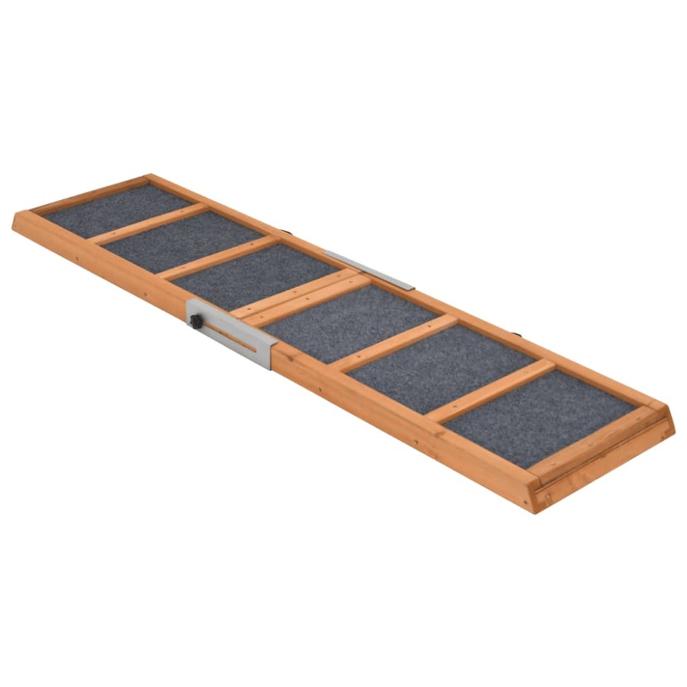 vidaXL Rampă pentru câini, gri, 120x30 cm, lemn masiv de brad