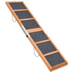 vidaXL Rampă pentru câini, gri, 120x30 cm, lemn masiv de brad