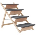 vidaXL Scară pentru câini, gri, 105x47 cm, lemn masiv de brad vidaXL Scară pentru câini, gri, 105x47 cm, lemn masiv de brad