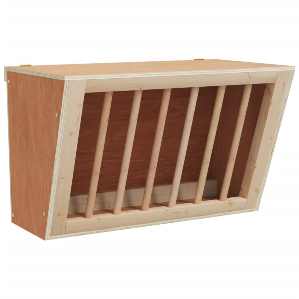 vidaXL Hrănitor pentru fân de iepuri, 37x18,5x23 cm, lemn masiv brad