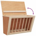 vidaXL Hrănitor pentru fân de iepuri, 37x18,5x23 cm, lemn masiv brad
