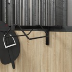 vidaXL Suport pentru șa, montat pe perete, negru, fier vidaXL Suport pentru șa, montat pe perete, negru, fier