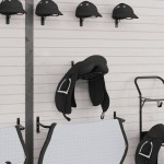 vidaXL Suport pentru șa pliabil, montat pe perete, negru, fier vidaXL Suport pentru șa pliabil, montat pe perete, negru, fier