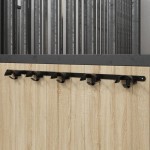 vidaXL Cuier pentru 5 căpestre, 5 cârlige, negru, fier vidaXL Cuier pentru 5 căpestre, 5 cârlige, negru, fier