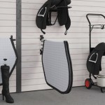 vidaXL Suport pentru șa/pătură, negru, fier, 3 brațe vidaXL Suport pentru șa/pătură, negru, fier, 3 brațe