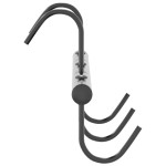vidaXL Cuier pentru căpăstru cu 5 cârlige pivotante, negru, oțel vidaXL Cuier pentru căpăstru cu 5 cârlige pivotante, negru, oțel