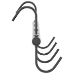 vidaXL Cuier pentru căpăstru cu 6 cârlige pivotante, negru, oțel vidaXL Cuier pentru căpăstru cu 6 cârlige pivotante, negru, oțel