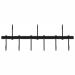 vidaXL Cuier pentru căpăstru cu 9 cârlige pivotante, negru, oțel vidaXL Cuier pentru căpăstru cu 9 cârlige pivotante, negru, oțel