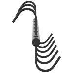 vidaXL Cuier pentru căpăstru cu 9 cârlige pivotante, negru, oțel vidaXL Cuier pentru căpăstru cu 9 cârlige pivotante, negru, oțel