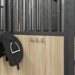 vidaXL Cârlige de găleată 3 buc., argintiu/maro, oțel, de perete vidaXL Cârlige de găleată 3 buc., argintiu/maro, oțel, de perete