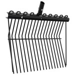 vidaXL Cap de furcă cu 18 cuțite, negru, oțel vidaXL Cap de furcă cu 18 cuțite, negru, oțel