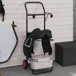 vidaXL Cărucior pentru șa, pliabil, negru, oțel vidaXL Cărucior pentru șa, pliabil, negru, oțel