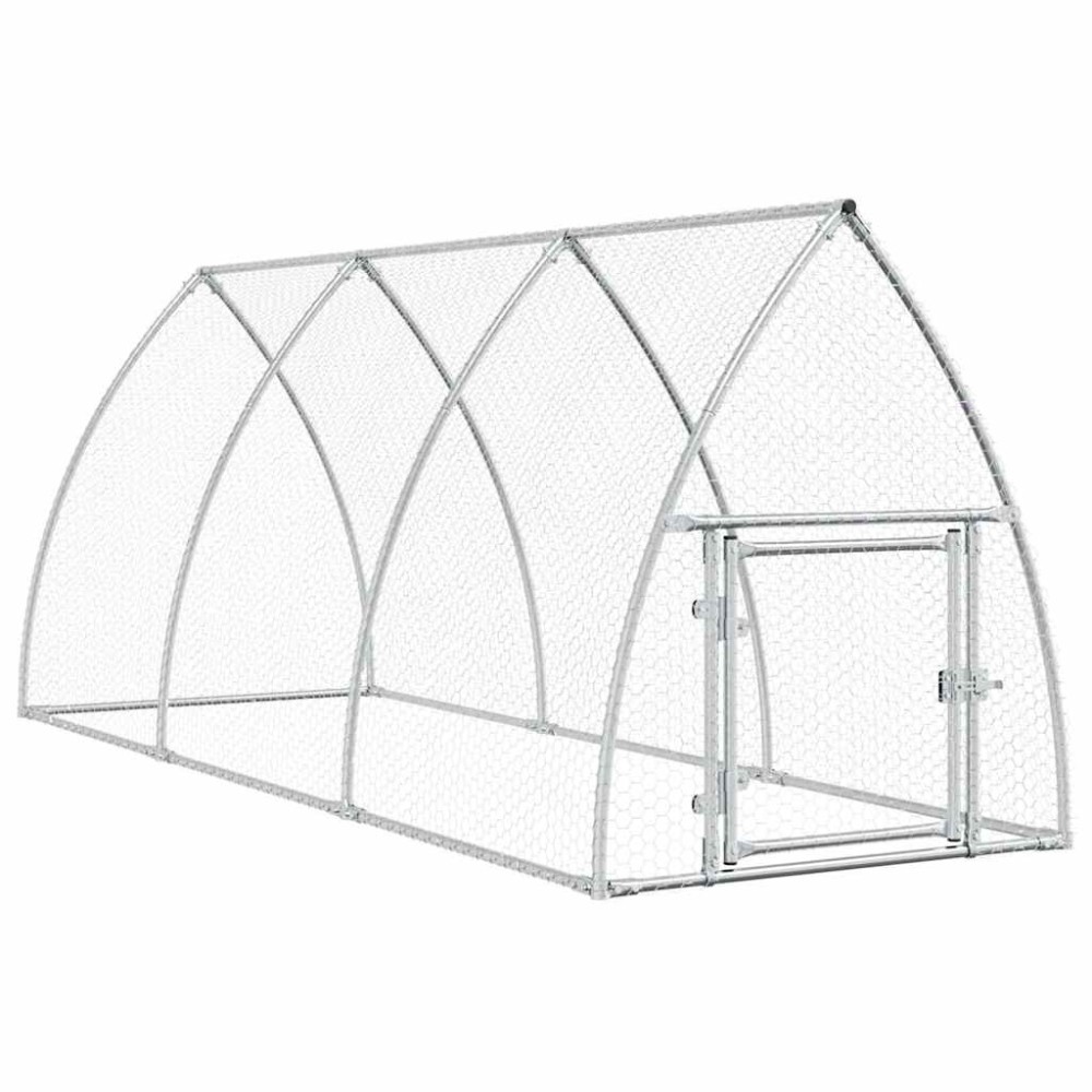vidaXL Coteț pentru păsări, gri, 300x105x120 cm, oțel galvanizat