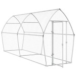 vidaXL Coteț pentru păsări, gri, 400x105x182 cm, oțel galvanizat vidaXL Coteț pentru păsări, gri, 400x105x182 cm, oțel galvanizat