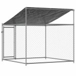 vidaXL Cușcă de câini cu acoperiș și ușă gri, 2x2x2 m, oțel galvanizat vidaXL Cușcă de câini cu acoperiș și ușă gri, 2x2x2 m, oțel galvanizat