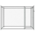 vidaXL Cușcă pentru câini cu ușă, gri, 2x2x1,5 m, oțel galvanizat