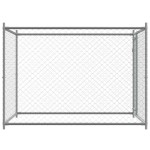 vidaXL Cușcă pentru câini cu ușă, gri, 2x2x1,5 m, oțel galvanizat