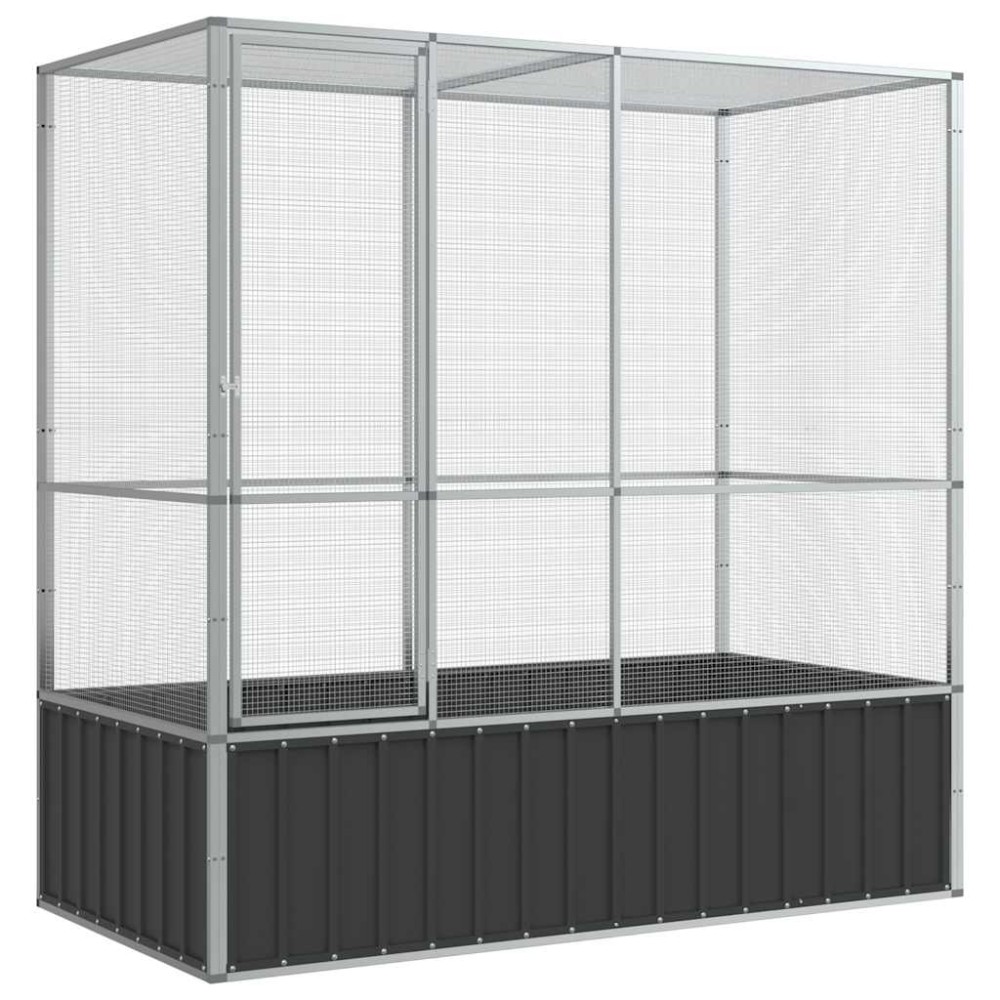 vidaXL Volieră de păsări, 210,5x107x212 cm, oțel